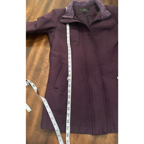 Sam Edelman Women's Plum Purple Medium Length Zip Up Coat Size Medium - Picture 9 of 11